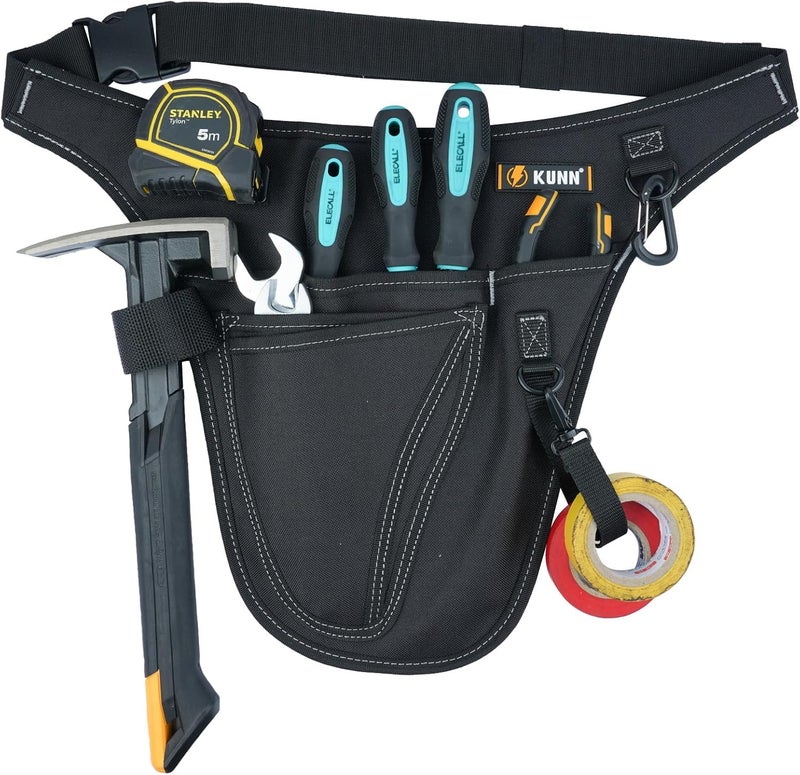 KUNN 4-Pocket Tool Pouch Belt for Tool Organizer,Heavy Duty Construction Adjustable Belt to 52 Inches - Image 1